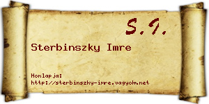 Sterbinszky Imre névjegykártya
