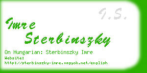 imre sterbinszky business card